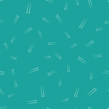 Yeşil yemek çubukları ikonu yeşil arka planda izole edilmiş pürüzsüz desen. Asya yemekleri için ahşap Çin çubukları. Doğulu aletler. Vektör İllüstrasyonu