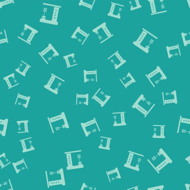 Yeşil Elektrik karıştırıcı simgesi yeşil arkaplandaki kusursuz deseni izole etti. Mutfak blenderi. Vektör İllüstrasyonu