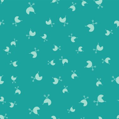 Yeşil Bebek Bebek puseti simgesi yeşil arka planda pürüzsüz desen izole etti. Bebek arabası, at arabası, bebek arabası, bebek arabası, tekerlek. Vektör İllüstrasyonu