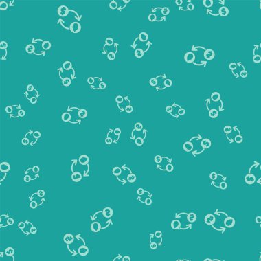 Yeşil yağ değişimi, su transferi, yeşil arka planda izole edilmiş ikonu dönüştürmek. Vektör İllüstrasyonu