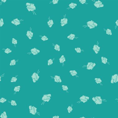 Çubuklu yeşil pirinç ve sos ikonu yeşil arka planda izole edilmiş pürüzsüz desen. Geleneksel Asya yemekleri. Vektör İllüstrasyonu