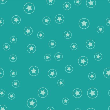 Green Star icon isolated seamless pattern on green background. Favorite, best rating, award symbol. Vector Illustration