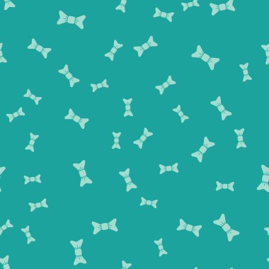 Yeşil Bow kravat simgesi yeşil arka plan üzerinde izole dikişsiz desen. Vektör İllüstrasyonu