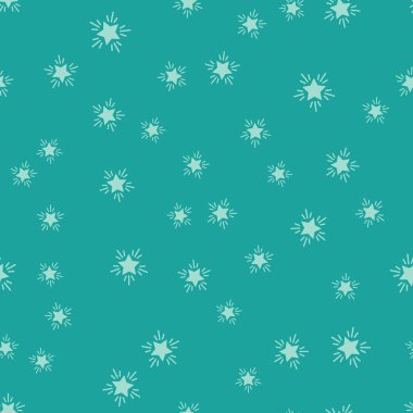 Yeşil Noel yıldızı ikonu yeşil arka planda izole edilmiş kusursuz desen. Mutlu Noeller ve mutlu yıllar. Vektör İllüstrasyonu