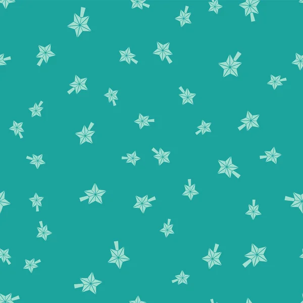 Иконка зеленой рождественской звезды выделена безморским узором на зеленом фоне. С Рождеством и Новым годом. Векторная миграция — стоковый вектор