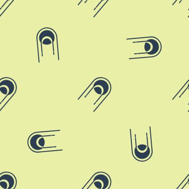 Mavi uydu simgesi sarı arkaplanda pürüzsüz desen izole etti. Vektör İllüstrasyonu