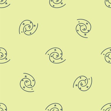 Mavi Kara Delik simgesi sarı arkaplanda izole edilmiş kusursuz desen. Uzay deliği. Collapsar. Vektör İllüstrasyonu