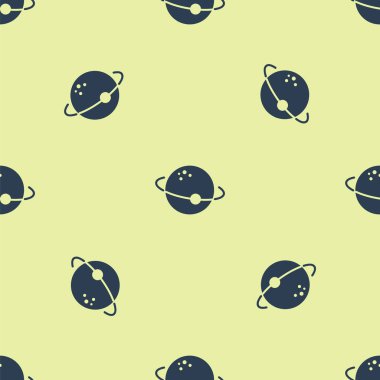 Mavi Gezegen simgesi sarı arkaplandaki kusursuz deseni izole etti. Vektör İllüstrasyonu