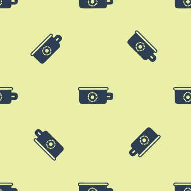 Mavi Bebek Lazımlık ikonu sarı arka planda izole edilmiş pürüzsüz desen. Lazımlık. Vektör İllüstrasyonu