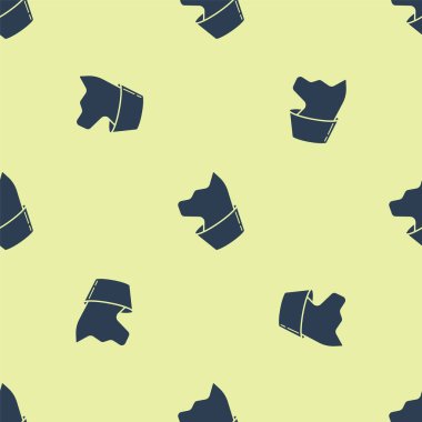 Mavi Kedi simgesi sarı arkaplandaki kusursuz deseni izole etti. Vektör İllüstrasyonu