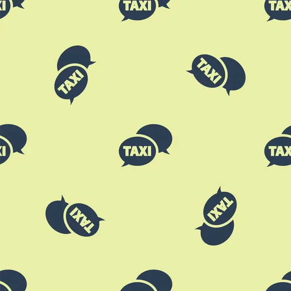 Blue Taxi call telephone service icon isolated seamless pattern on yellow background. Speech bubble symbol. Taxi for smartphone. Vector Illustration — Stock Vector