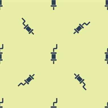 Mavi araba egzoz ikonu sarı arka planda izole edilmiş pürüzsüz desen. Vektör İllüstrasyonu