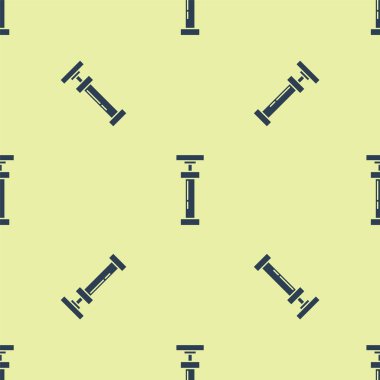 Mavi Araba hava pompası ikonu sarı arka planda izole edilmiş pürüzsüz desen. Vektör İllüstrasyonu