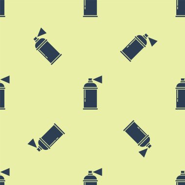 Mavi boya spreyi ikonu sarı arka planda izole edilmiş pürüzsüz desen. Vektör İllüstrasyonu