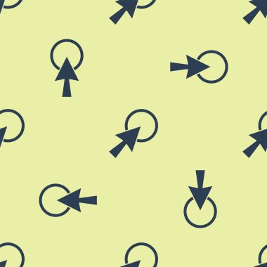 Mavi Ok imleç simgesi sarı arkaplanda izole edilmiş pürüzsüz desen. Vektör İllüstrasyonu