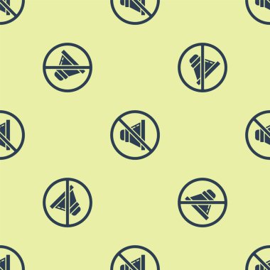 Mavi Hoparlör dilsiz simgesi sarı arkaplanda izole edilmiş. Ses simgesi yok. Ses Kapalı sembolü. Vektör İllüstrasyonu