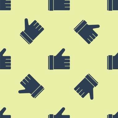 Mavi El sarı arkaplanda izole edilmiş bir ikon gibi. Vektör İllüstrasyonu