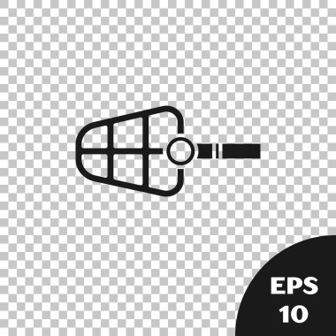 Siyah Köpek ağızlık simgesi şeffaf arkaplanda izole edildi. Vektör İllüstrasyonu