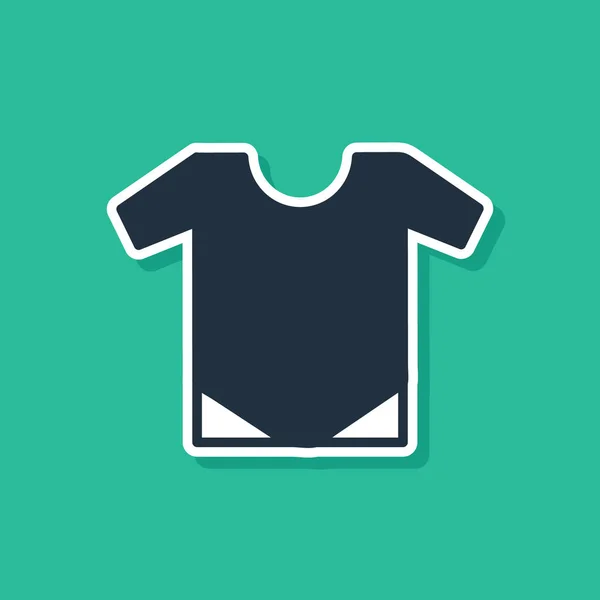 Icono Azul Bebé Onesie Aislado Sobre Fondo Verde Símbolo Ropa — Vector de stock