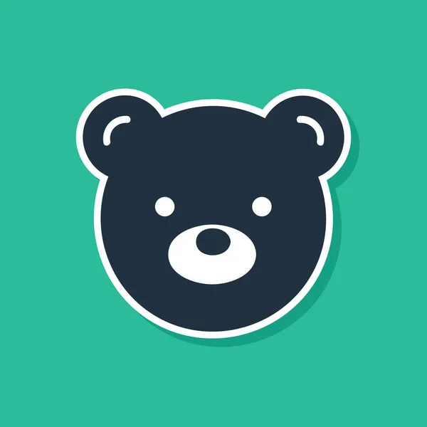 Modrý Medvídek Plyšové Hračky Ikona Izolované Zeleném Pozadí Vektorová Ilustrace — Stockový vektor