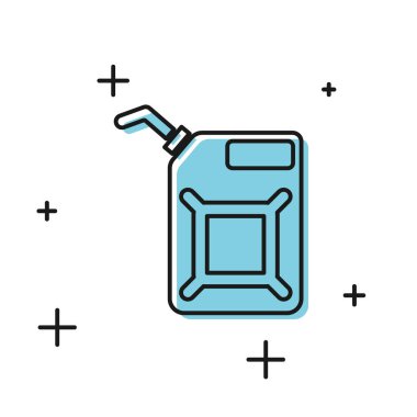 Beyaz arka planda izole benzin simgesi için Siyah Kutu. Dizel gaz simgesi. Vektör İllüstrasyonu