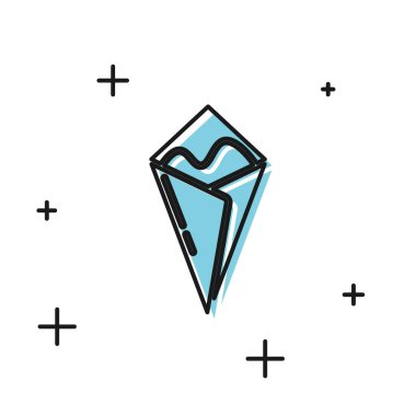 Siyah Temaki yuvarlama simgesi beyaz arkaplanda izole edildi. Geleneksel Japon yemekleri. Vektör İllüstrasyonu