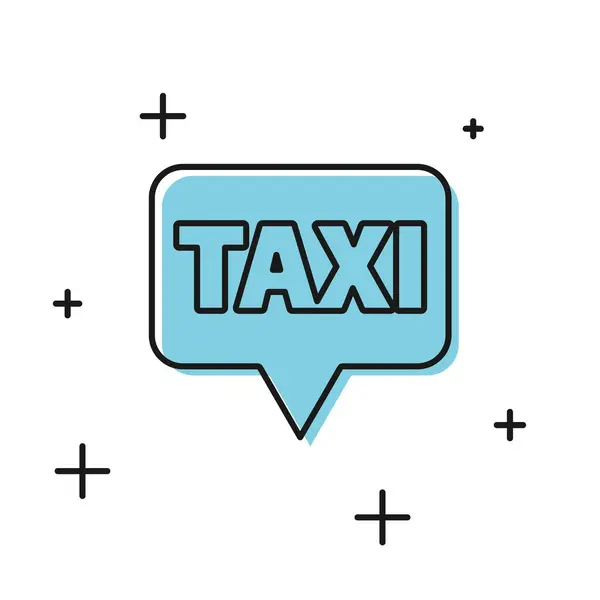 Svart karta pekare med taxi ikon isolerad på vit bakgrund. Platssymbol. Vektor Illustration — Stock vektor