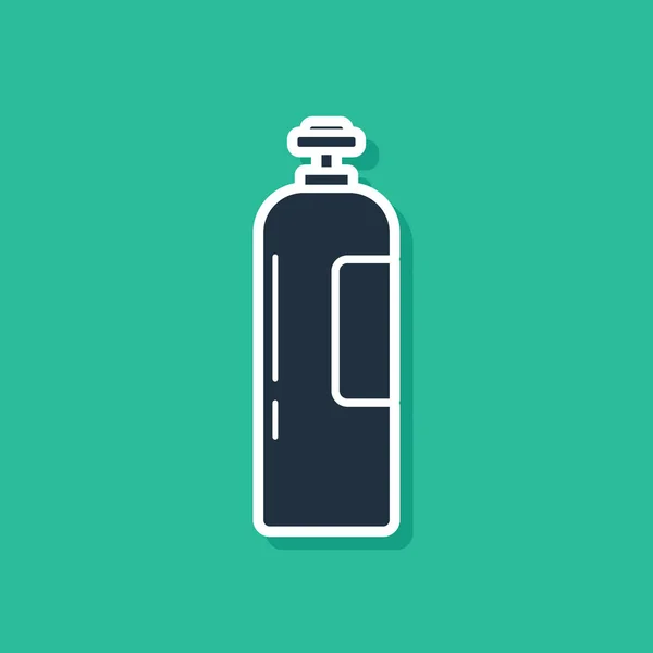 Blauer Tank für Industriegasflaschen für alle inerten und gemischten inerten Gase auf grünem Hintergrund. Vektorillustration — Stockvektor