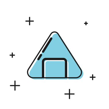 Siyah suşi simgesi beyaz arkaplanda izole edilmiş. Geleneksel Japon yemekleri. Vektör İllüstrasyonu