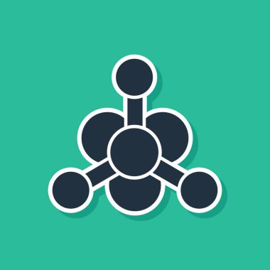 Mavi Bakteri simgesi yeşil arkaplanda izole edildi. Bakteriler ve mikroorganizmalar, sebep olan mikroorganizma hastalıkları, hücre kanseri, mikrop, virüs, mantar. Vektör İllüstrasyonu