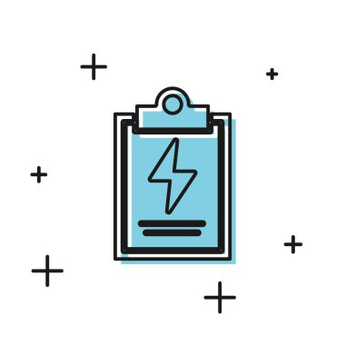 Siyah Labaratuvar panosu beyaz arkaplanda kontrol listesi simgesi izole edildi. Kontrol listesi sembolü. Vektör İllüstrasyonu