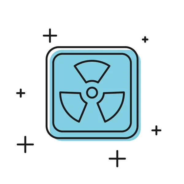 Czarna ikona Radioaktywna izolowana na białym tle. Toksyczny symbol radioaktywny. Znak zagrożenia promieniowaniem. Ilustracja wektora — Wektor stockowy