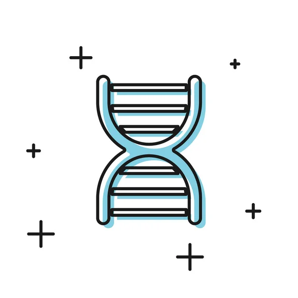 Svart DNA symbolikon isolerad på vit bakgrund. Vektor illustration — Stock vektor