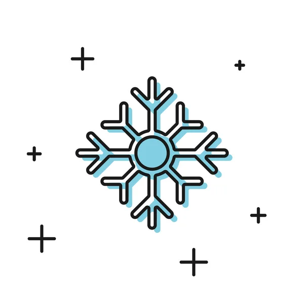 Icono de copo de nieve negro aislado sobre fondo blanco. Feliz Navidad y Feliz Año Nuevo. Ilustración vectorial — Archivo Imágenes Vectoriales