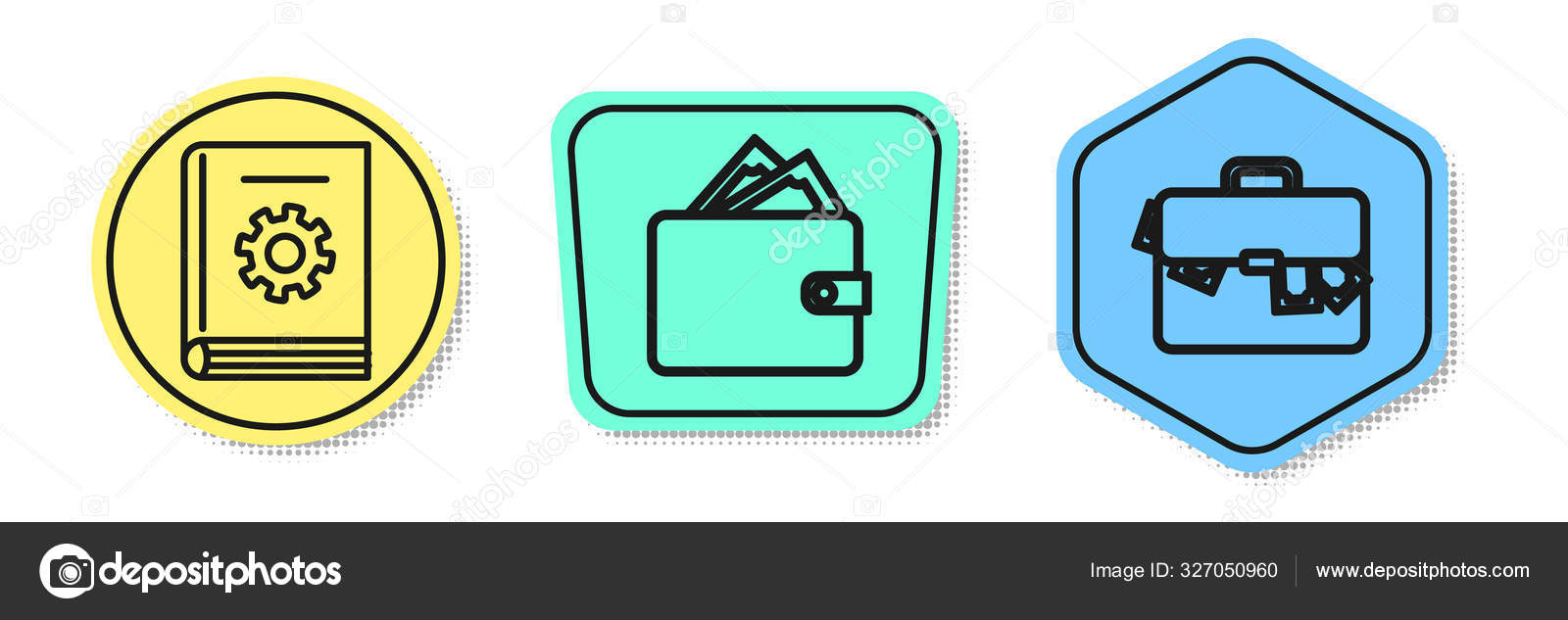 Set Line User Manual Wallet Stacks Paper Money Cash Briefcase.
