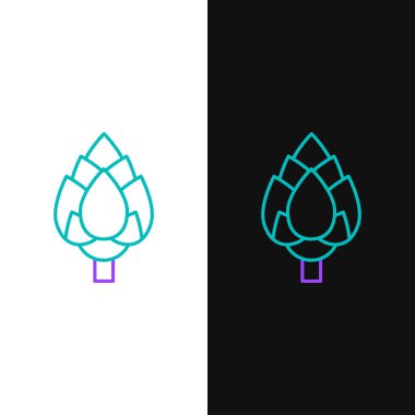 Yeşil ve mor çizgi. Sekme simgesi beyaz ve siyah arkaplanda izole edildi. Vektör İllüstrasyonu