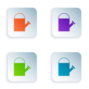 Renk Sulama kutusu simgesi beyaz arkaplanda izole edildi. Sulama sembolü. Kare düğmelere simgeleri yerleştir. Vektör İllüstrasyonu