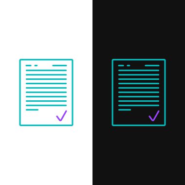 Beyaz ve siyah arkaplanda iz bırakan yeşil ve mor çizgi sınav kağıtları. Sınav kağıdı, sınav ya da araştırma konsepti. Sınav ya da sınav. Vektör İllüstrasyonu