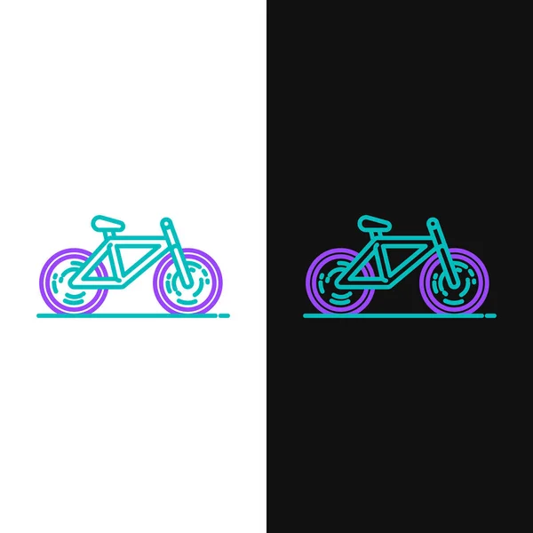 Green Purple Line Bicycle Icon Isolated White Black Background Bike — Stock Vector