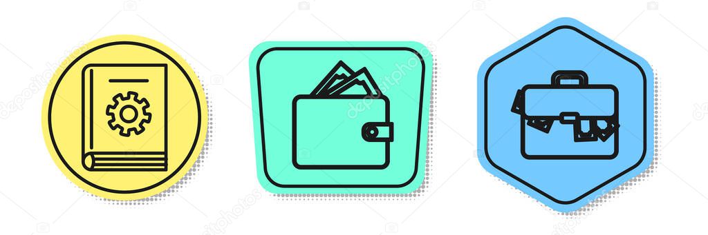 ✅ Set Line User Manual, Wallet With Stacks Paper Money Cash And.