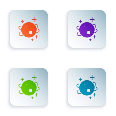 Renk Gezegeni simgesi beyaz arkaplanda izole edildi. Kare düğmelere simgeleri yerleştir. Vektör İllüstrasyonu