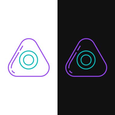 Beyaz ve siyah arkaplanda izole edilmiş yeşil ve mor çizgili tebeşir ikonu. Vektör İllüstrasyonu