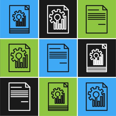 Grafik grafiği ile çizgi Belgesi, grafik grafik grafik simgesi ile Belge ve Belge ayarlayın. Vektör