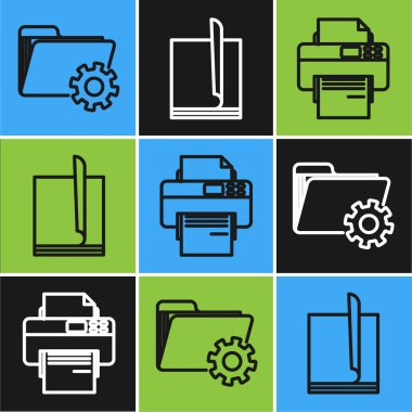 Dizin ayarlarını dişliler, Yazıcı ve Dosya belgesi simgesi ile ayarla. Vektör