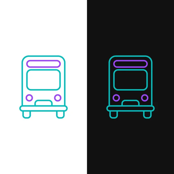 Green Purple Line Bus Icon Isolated White Black Background Transportation — Stock Vector