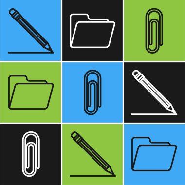 Kalem satırını silgi ve satır, ataç ve belge klasörü simgesi ile ayarla. Vektör