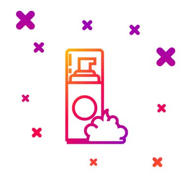 Color line Shaving gel foam icon isolated on white background. Shaving cream. Gradient random dynamic shapes. Vector Illustration