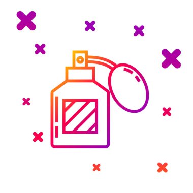 Color line Aftershave icon isolated on white background. Cologne spray icon. Male perfume bottle. Gradient random dynamic shapes. Vector Illustration