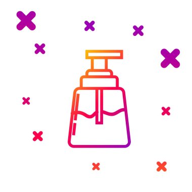 Color line Aftershave icon isolated on white background. Cologne spray icon. Male perfume bottle. Gradient random dynamic shapes. Vector Illustration