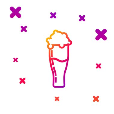 Beyaz arka planda izole edilmiş renkli bira ikonu. Kademeli rastgele dinamik şekiller. Vektör İllüstrasyonu